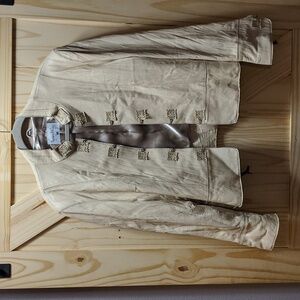 Pamela McCoy Cream Leather Jacket